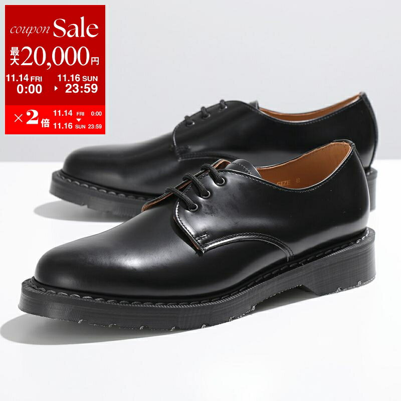 【11/14-11/16限定・最大2万円OFFクーポン配布中】SOLOVAIR ソロヴェアー レザーシューズ 3 Eye Gibson Shoe S3-995-BK-G メンズ 3ホール ギブソンシュー プレーントゥ Fフィット 靴 BLACK