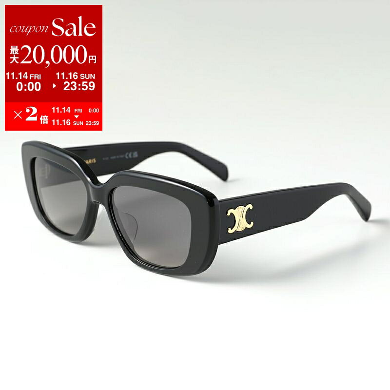 セリーヌ 【11/14-11/16限定・最大2万円OFFクーポン配布中】CELINE セリーヌ サングラス TRIOMPHE 04 トリオンフ 4S216CPLB.38NO CL40216U 01F レディース メガネ レクタンギュラー ウェリントン型 メタルロゴ UVカット セルフレーム アイウェア ブラック