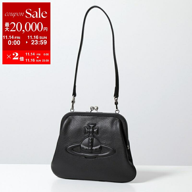 【11/14-11/16限定・最大2万円OFFクーポン配布中】Vivienne Westwood ヴィヴィアンウエストウッド ハンドバッグ 4B010009W S000D レディース レザー オーブ がま口 クラッチバッグ 鞄 N403/BLACKのサムネイル