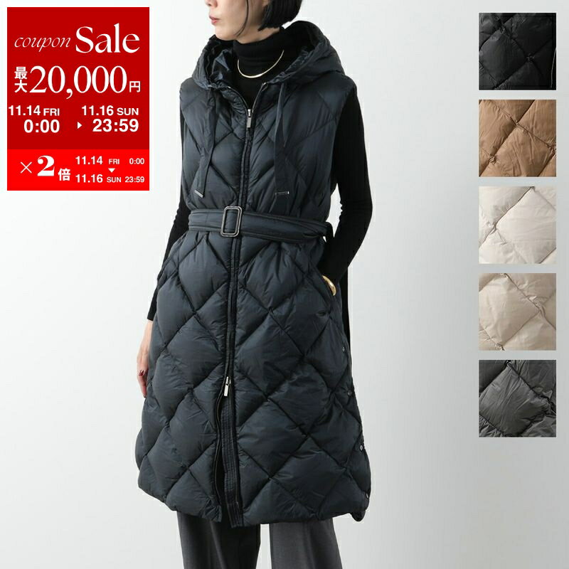 【11/14-11/16限定・最大2万円OFFクーポン配布中】MAX MARA The Cube マックスマーラ ザ キューブ ダウンベスト TREGIL トレギル レディース ロング丈 ナイロン フード付き ベルト付き キルティング カラー6色のサムネイル
