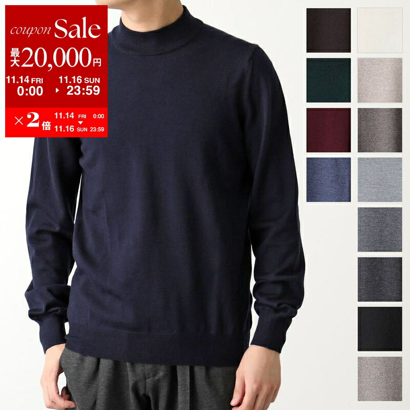 【11/14-11/16限定・最大2万円OFFクーポン配布中】GRAN SASSO グランサッソ セーター 55108 14290 メンズ ニット ウール 長袖 ハイネック モックネック 12ゲージ 無地 カラー13色