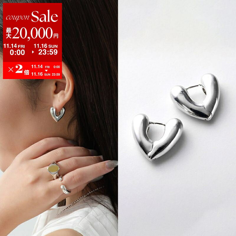 【11/14-11/16限定・最大2万円OFFクーポン配布中】ANNIKA INEZ アニカイネズ ピアス Heart Hoops Sml E926-SML レディース ハート フープ アクセサリー silver925 シルバー925 シルバー