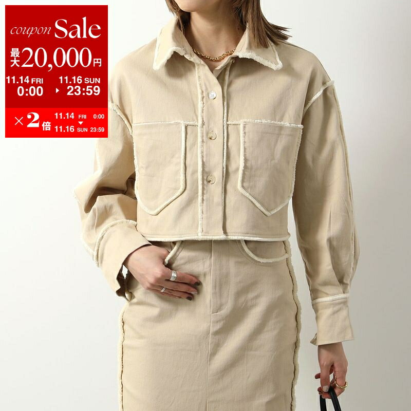 【11/14-11/16限定・最大2万円OFFクーポン配布中】GHOSPELL ゴスペル シャツ Harper Frayed Crop Shirt..