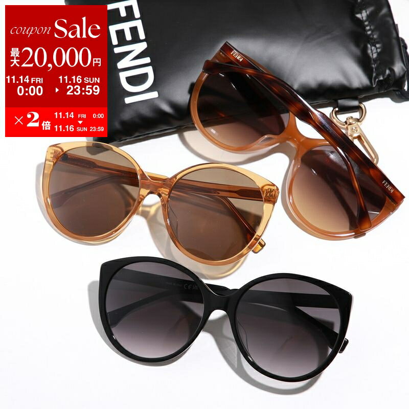 フェンディ 【11/14-11/16限定・最大2万円OFFクーポン配布中】FENDI フェンディ サングラス FE40029U レディース ラウンド型 メガネ 眼鏡 ロゴ クリアフレーム セルフレーム アイウェア カラー3色
