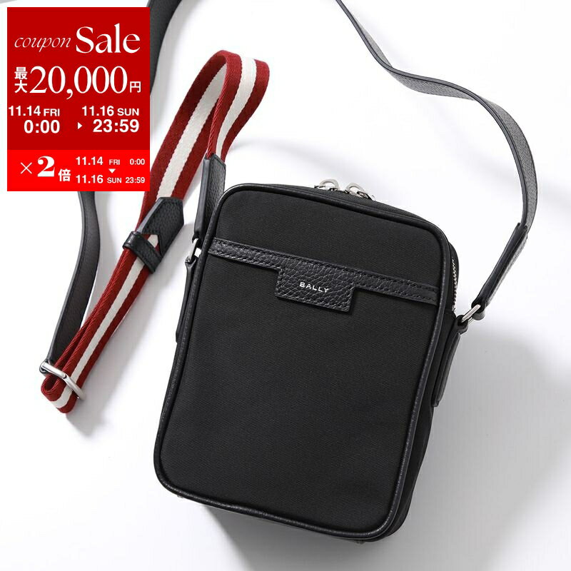 バリー バッグ メンズ BALLY バリー ショルダーバッグ CODE CROSS NS MAC02P NY223 メンズ クロスボディ ナイロン ロゴ ストライプ 鞄 U901P/BLACK+PALLADIO