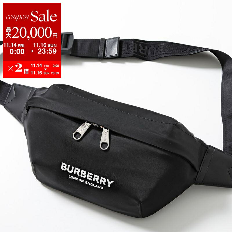 【11/14-11/16限定・最大2万円OFFクーポン配布中】BURBERRY バーバリー ボディバッグ MD SONNY PN9 ソニー 8049095 メンズ ベルトバッグ ジャガードロゴ ラバーロゴ 鞄 A1189/BLACK