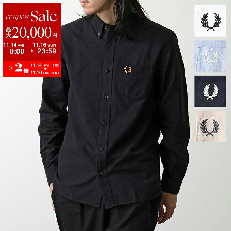 【11/14-11/16限定・最大2万円OFFクーポン配布中】FRED PERRY フレッドペリー シャツ Oxford Shirt M5516 メンズ 長袖 コットン ローレルリース刺繍 胸ポケット