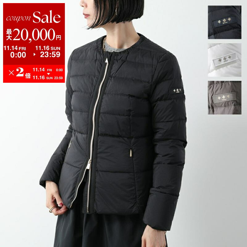 【11/14-11/16限定・最大2万円OFFクーポン配布中】TATRAS タトラス ダウンジャケット BREVA ブレヴァ LJXA0007013588 レディース ノーカラー ナイロン ロゴパッチ カラー4色