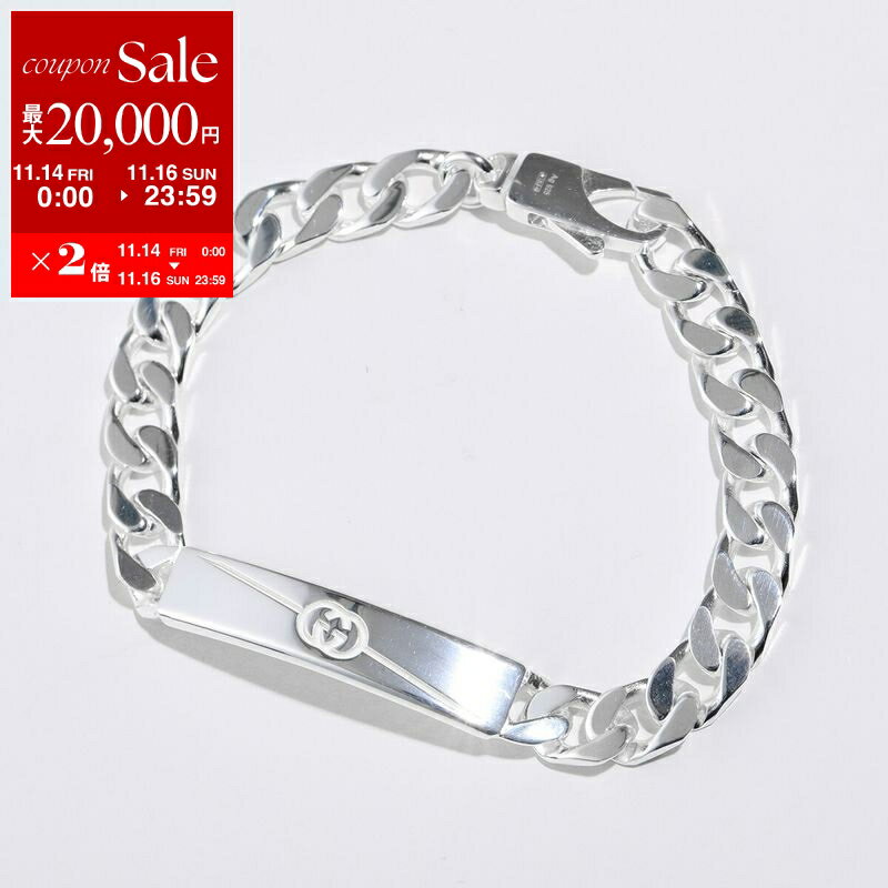 【11/14-11/16限定・最大2万円OFFクーポン配布中】GUCCI グッチ ブレスレット TAG タグ 774054 J8400 メンズ ダイアゴナル インターロッキングG チェーン アクセサリー 8106/SILVER