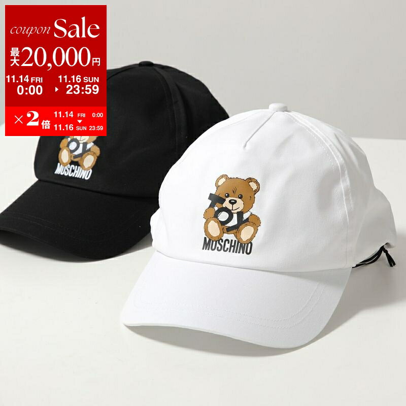 MOSCHINO KIDS モスキーノ キッズ ベースボールキャップ HWX01N LOA00 レディース ガールズ ロゴ テディベア コットン 帽子 カラー2色
