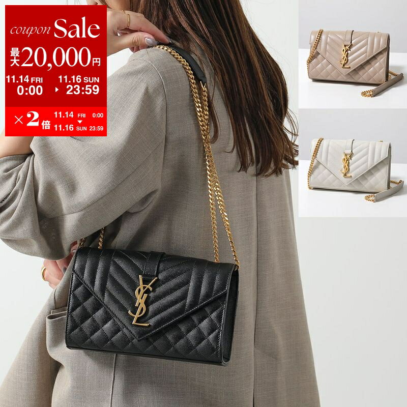 サンローラン　ポシェット 【11/14-11/16限定・最大2万円OFFクーポン配布中】SAINT LAURENT サンローラン ショルダーバッグ ENVELOPE SMALL エンヴェロップ スモール 600195 BOW91 レディース カサンドラロゴ 鞄 カラー3色 600195BOW911000