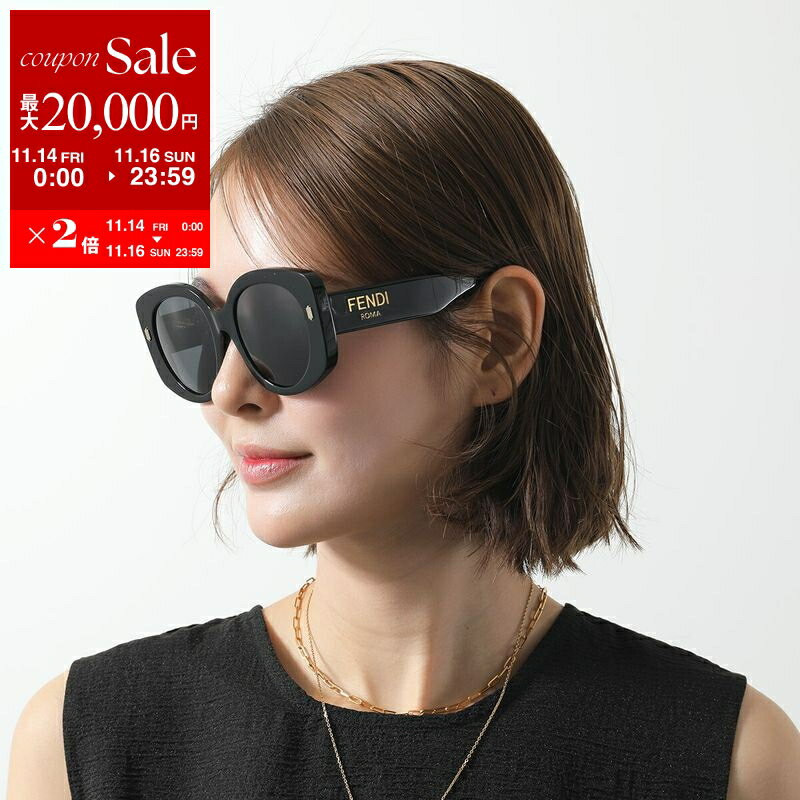 フェンディ 【11/14-11/16限定・最大2万円OFFクーポン配布中】FENDI フェンディ サングラス ROMA ローマ FE40137F レディース バタフライ型 セルフレーム フルリム ロゴ アイウェア 01A