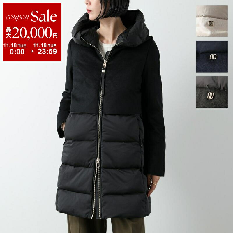 【11/18限定・最大2万円OFFクーポン配布中】DUNO デュノ ダウンコート BALLON-X バロン PRATO/MESTRE レディース 異素材切替 セミロング丈 ウール ナイロン カラー4色