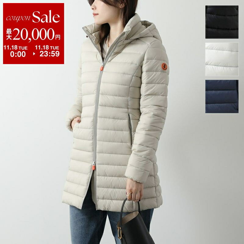 【11/18限定・最大2万円OFFクーポン配布中】SAVE THE DUCK セイブザダック エコダウン CAROL D47180W GIGA レディース フード付き ジャケット 中綿コート ミディアム丈 カラー4色