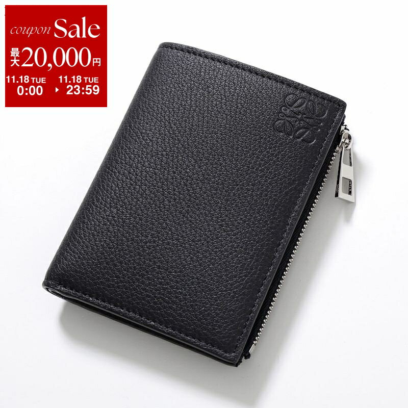 LOEWE ロエベ 二つ折り財布 WALLET COMPACT C660W73X02 メンズ レザー アナグラム ミニ財布 小銭入れ付き ロゴ ウォレット コンパクト カラー3色