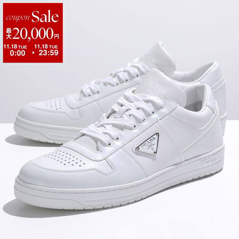 PRADA プラダ スニーカー 2EE364 3LJ6 3LL2 メンズ ダウンタウン レザー トライアングルロゴ メタルロゴ 軽量ソール シューズ 靴 カラー