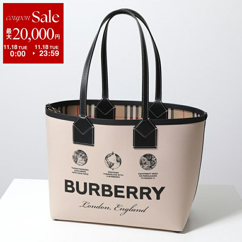 【11/18限定・最大2万円OFFクーポン配布中】BURBERRY バーバリー トートバッグ HERITAGE TOTE ヘリテージ 8063120 レディース ラベルプリント スモール ロンドン ポーチ付き 鞄 A1435/BEIGE