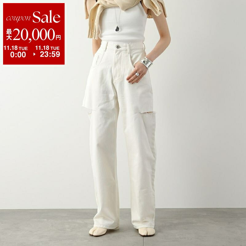 MAISON MARGIELA メゾンマルジェラ ジーンズ S51LA0106 S47399 レディース デニムパンツ スラッシュディテール カットオフ Gパン 099のサムネイル