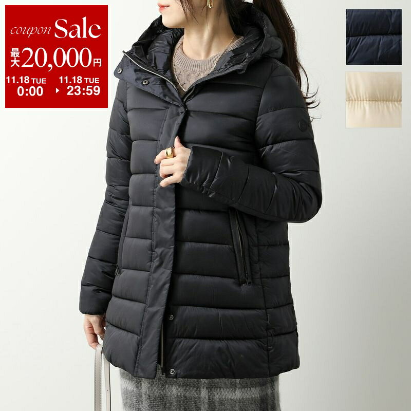 【11/18限定・最大2万円OFFクーポン配布中】SAVE THE DUCK セイブザダック エコダウン DRIMIA ドリミア D41264W IRIS レディース ナイロン 中綿 フード付き ロゴパッチ ミディ丈 軽量 カラー3色