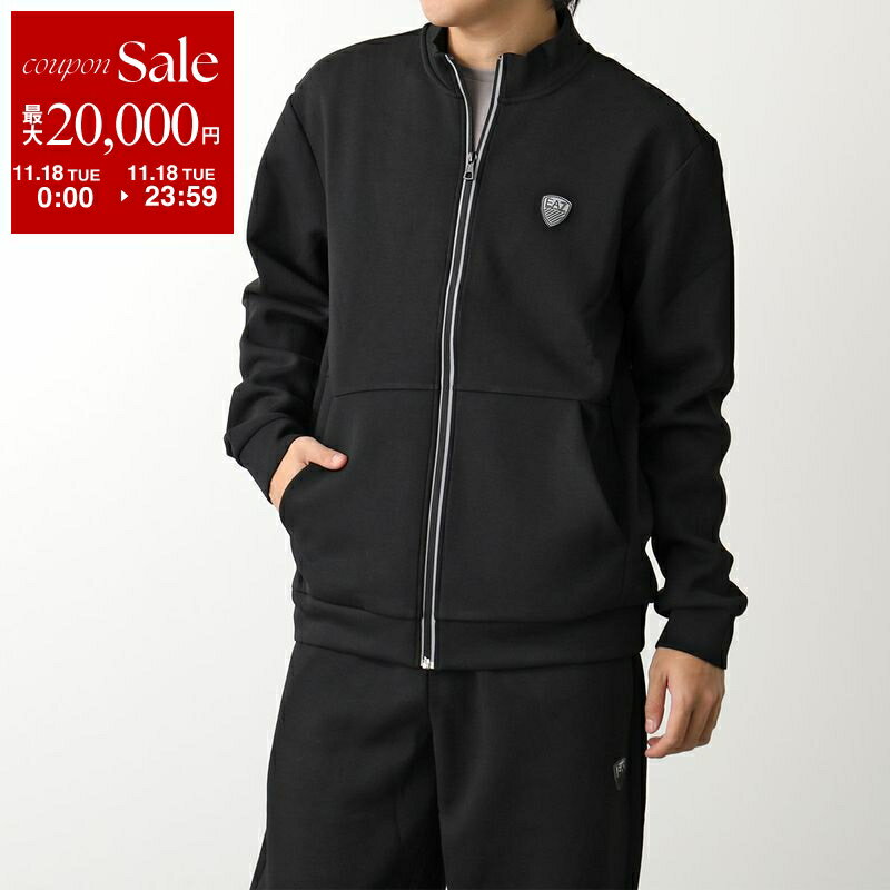 【11/18限定・最大2万円OFFクーポン配布中】EA7 EMPORIO ARMANI エアセッテ エンポリオアルマーニ セットアップ 8NPV56 PJ4EZ メンズ トラックスーツ ジップアップジャケット＋ジョガーパンツ 0200/BLACK