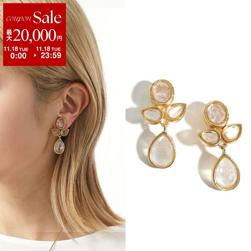 GOOSSENS PARIS グーセンスパリ イヤークリップ Cachemire GOOH16EA03 レディース クリスタル ドロップ ストーン イヤリング YG02/CRISTAL-NATUREL