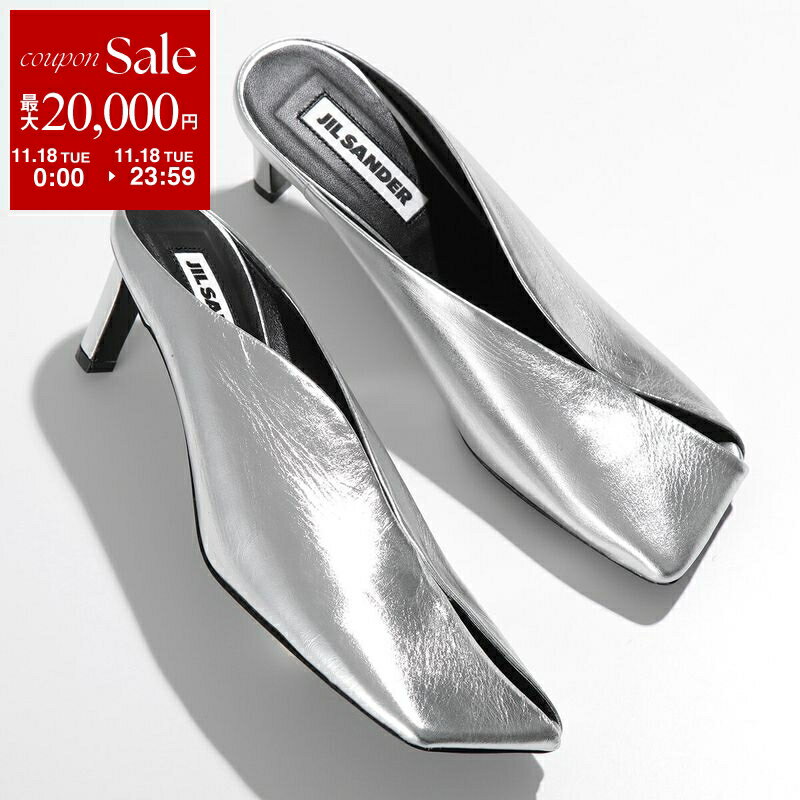 【11/18限定・最大2万円OFFクーポン配布中】JIL SANDER ジルサンダー ミュール J16WP0004 P4836 レディース レザー スクエアトゥ サンダル シューズ 靴 045/NIKEL
