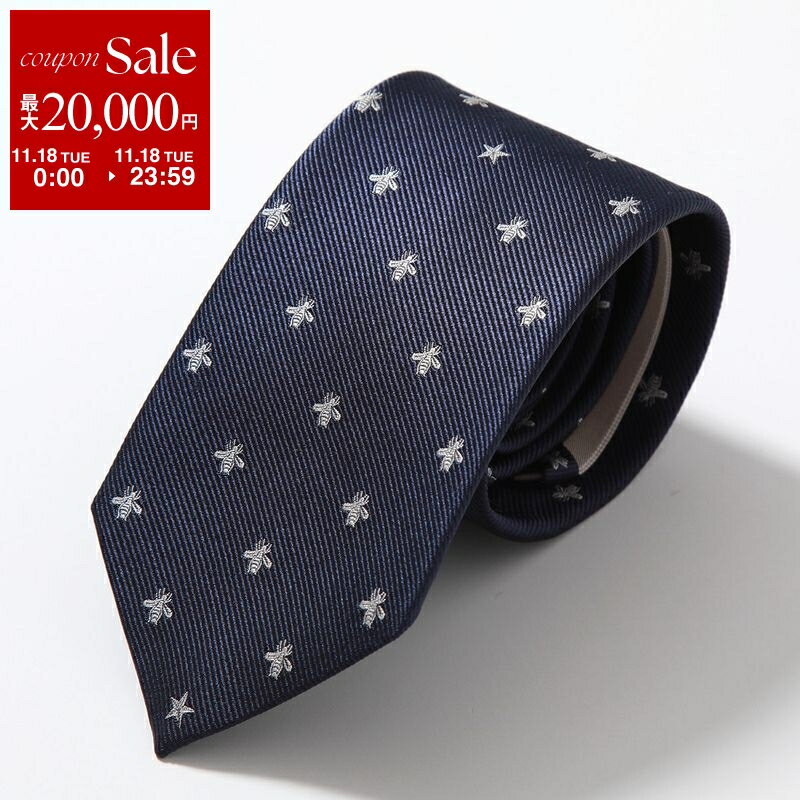 【11/18限定・最大2万円OFFクーポン配布中】GUCCI グッチ ネクタイ 456526 4E002 メンズ シルク ジャガード Bee ビー 蜂 スター 星 4078/NEW-ALAIE