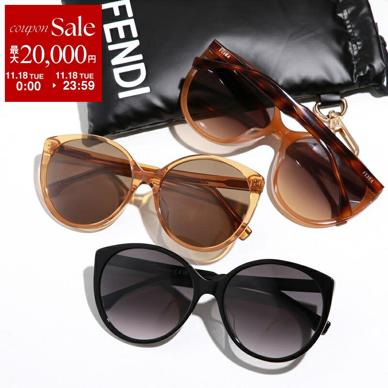 【11/18限定・最大2万円OFFクーポン配布中】FENDI フェンディ サングラス FE40029U レディース ラウンド型 メガネ 眼鏡 ロゴ クリアフレーム セルフレーム アイウェア カラー3色