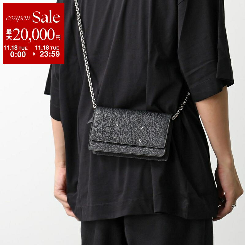 【11/18限定・最大2万円OFFクーポン配布中】MAISON MARGIELA マルジェラ チェーン ウォレット SA3UI0008 P4455 メンズ レザー ショルダーバッグ 長財布 鞄 T8013 SA3UI0008P4455T8013