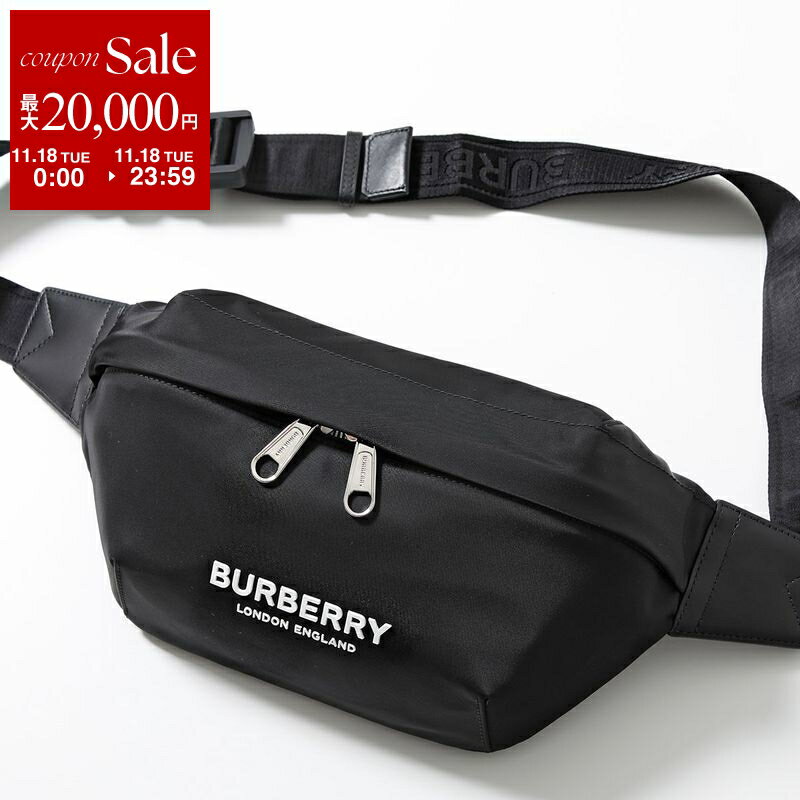 【11/18限定・最大2万円OFFクーポン配布中】BURBERRY バーバリー ボディバッグ MD SONNY PN9 ソニー 8049095 メンズ ベルトバッグ ジャガードロゴ ラバーロゴ 鞄 A1189/BLACK