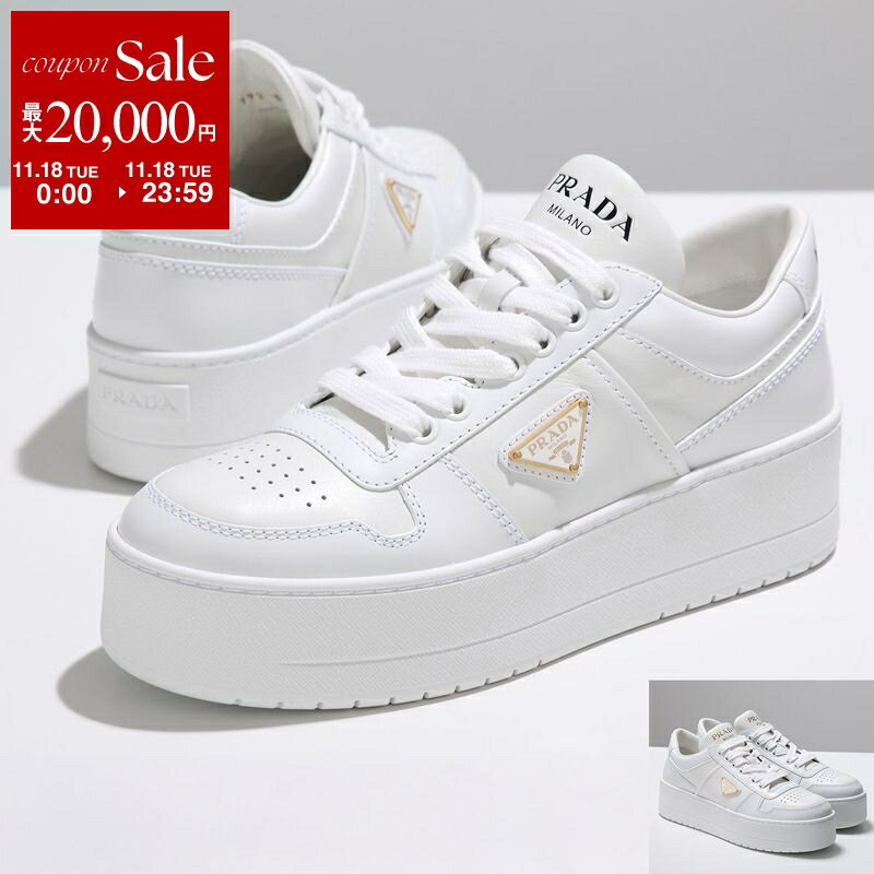 PRADA プラダ スニーカー 1E792M 3LPF 3LPH レディース ローカット ダウンタウン レザー トライアングルロゴ シューズ 厚底 靴 カラー2
