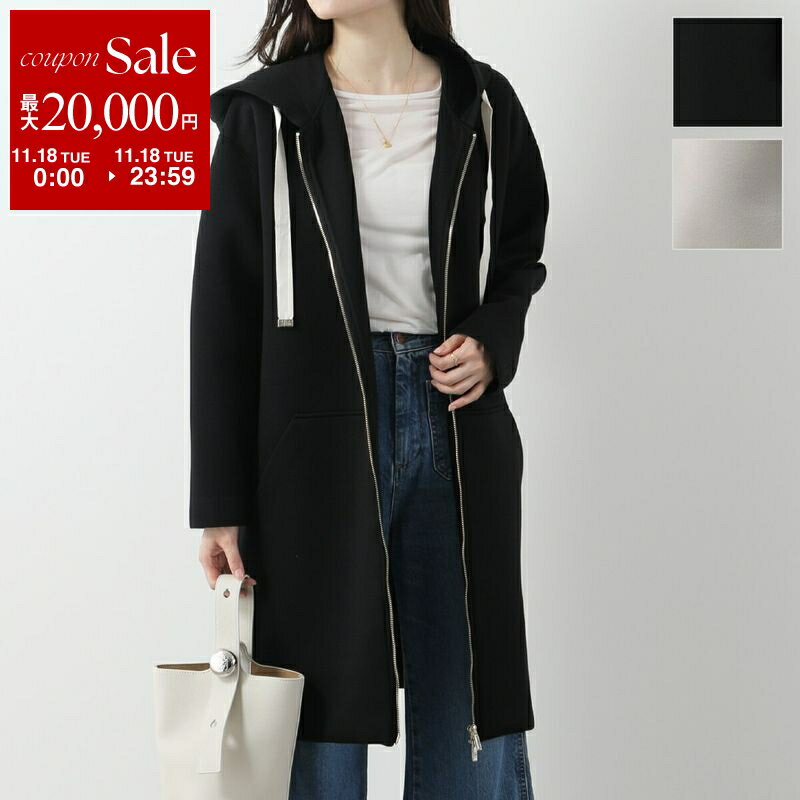 【11/18限定・最大2万円OFFクーポン配布中】S MAX MARA エス マックスマーラ コート ZURCA ズルカ レディース フーデッド パーカー スキューバ ジャージー セミロング丈 ロゴ刺繍 カラー2色