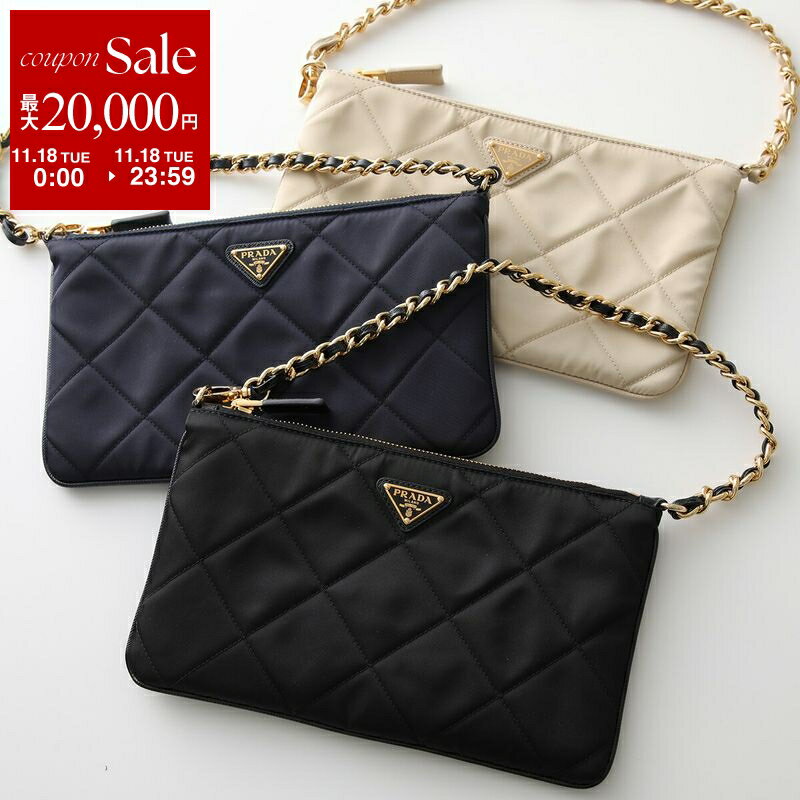 【11/18限定・最大2万円OFFクーポン配布中】PRADA プラダ ハンドバッグ 1NI054 2AOS レディース Re-Nylon リナイロン トライアングルロゴ クラッチバッグ 鞄 カラー3色