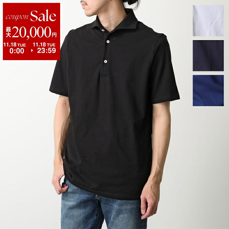 【11/18限定・最大2万円OFFクーポン配布中】GIANNETTO ジャンネット ポロシャツ VENICE メンズ 半袖 鹿の子 コットンブレンド カッタウェイ ストレッチ ロゴ 刺繍 無地 カラー4色