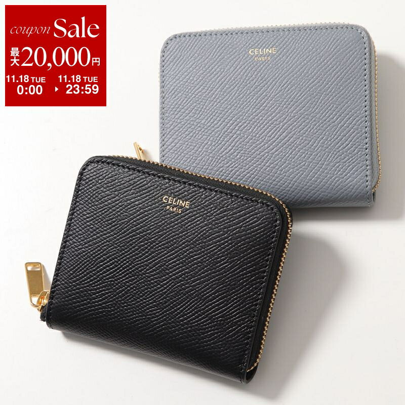 CELINE セリーヌ 二つ折り財布 10L203BEL.07LG 10L203BEL.38NO レディース メンズ レザー 小銭入れあり ロゴ ミニ財布 カラー2色