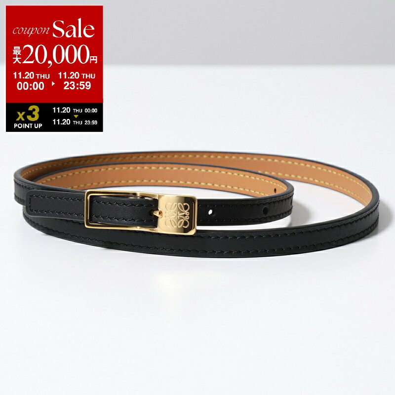 【11/20限定・最大2万円OFFクーポン配布中】LOEWE ロエベ ベルト AMAZONA PADLO アマソナ パッドロック E619Z16X13 レディース レザー アナグラム ナローベルト 1206/BLACK-GOLD【dc_kikaku】のサムネイル