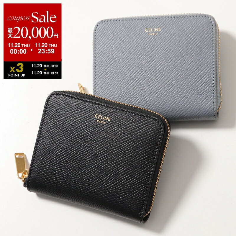 【11/20限定・最大2万円OFFクーポン配布中】CELINE セリーヌ 二つ折り財布 10L203BEL.07LG 10L203BEL.38NO レディース メンズ レザー 小銭入れあり ロゴ ミニ財布 カラー2色【dc_kikaku】のサムネイル