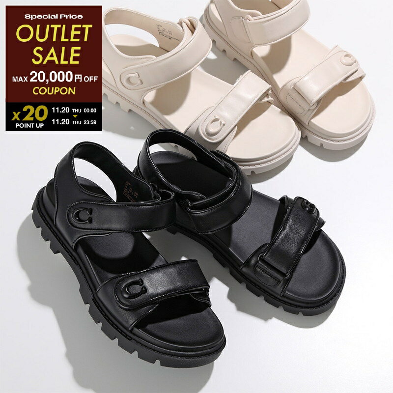 【11/20-0時～5,000円OFFクーポン対象】COACH コーチ サンダル BRYNN LTH SANDAL CS094 レディース ブリン ストラップサンダル フラット レザー シューズ 靴 カラー2色【po_nijyu】【outlet】