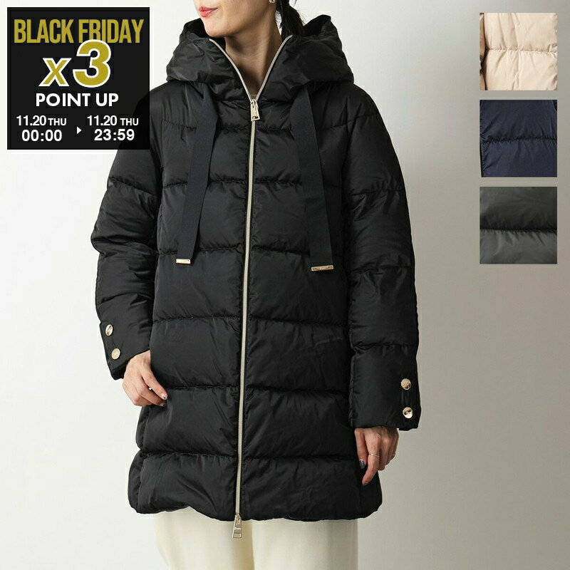 HERNO ヘルノ ダウンコート PI1304D 12170Z レディース Aライン フード付き グログランリボン 袖ボタン POLAR-TECH ポーラテック カラー4色 PI1304D12170Z9300のサムネイル