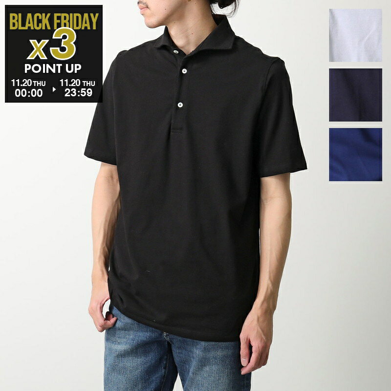 GIANNETTO ジャンネット ポロシャツ VENICE メンズ 半袖 鹿の子 コットンブレンド カッタウェイ ストレッチ ロゴ 刺繍 無地 カラー4色