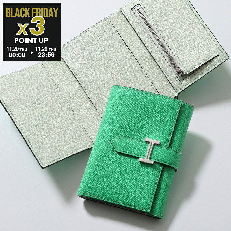 HERMES エルメス 三つ折り財布 ベアン コンビネ ヴェルソ BEARN COMBINE VERSO 082983CK レディース エプソン バイカラーレザー ミニ財布 W刻印 Hロゴメタル SV金具のサムネイル