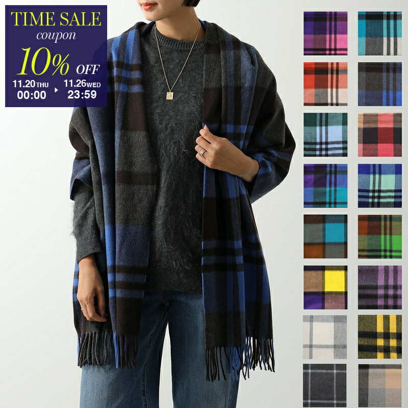 【ブラックフライデー・11/26-23:59迄10％OFFクーポン】Joshua Ellis ジョシュアエリス マフラー レディース Ripple Cashmere Scarf カシミヤ 大判 ストール チェック 柄 ショール CPG カラー20色【cp_ten】のサムネイル