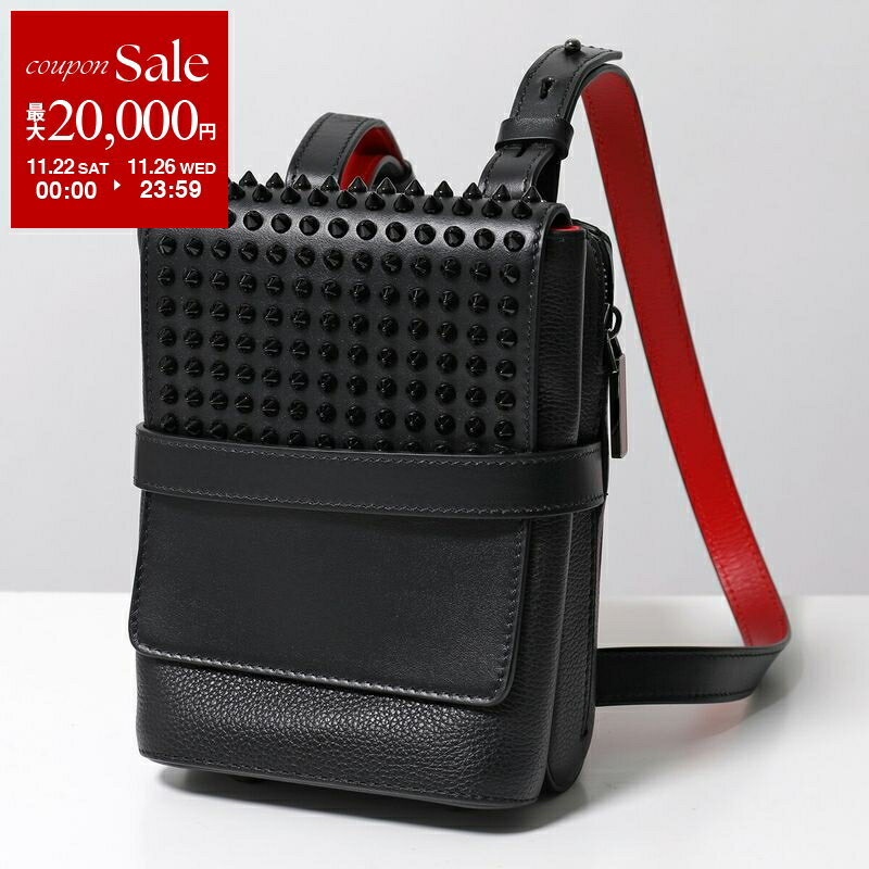 【ブラックフライデー・11/22～26限定・最大2万円OFFクーポン】Christian Louboutin クリスチャンルブタン ショルダーバッグ BENECH REPORTER ベネチ リポーター 1165000 メンズ レザー スパイク スタッズ 鞄 B049/BLACK 1165000B049【dc_kikaku】(4)