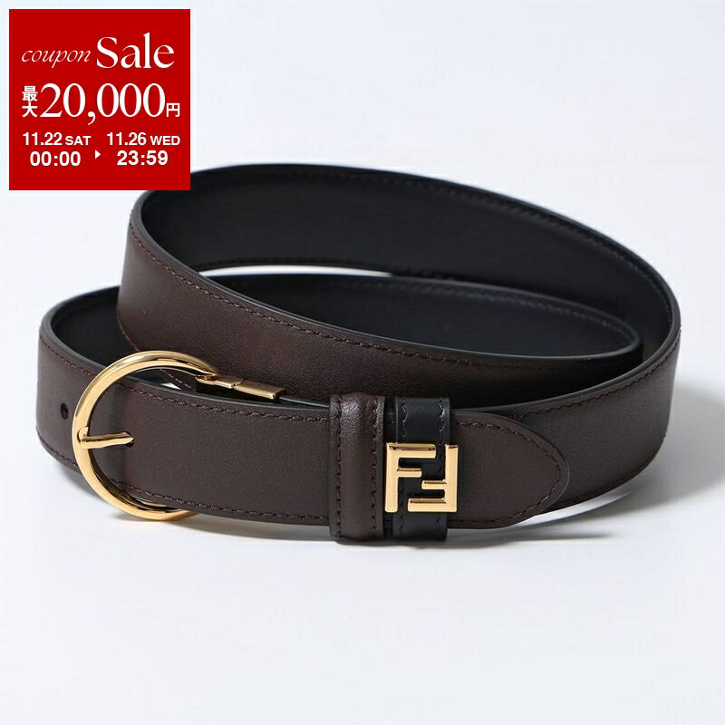 【ブラックフライデー・11/22～26限定・最大2万円OFFクーポン】FENDI フェンディ ベルト 8C0753 AAIW レディース レザー リバーシブル FFロゴ メタルパーツ F1DDQ/BLACK+CHOCOLATE 8C0753AAIWF1DDQ【dc_kikaku】