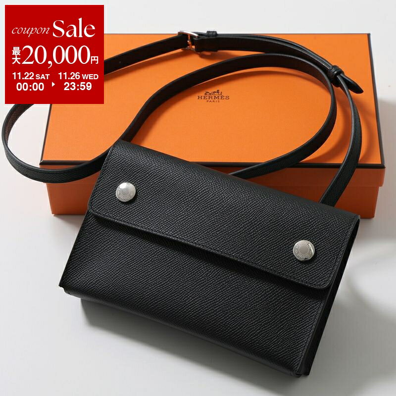 【ブラックフライデー・11/22～26限定・最大2万円OFFクーポン】HERMES エルメス ショルダーウォレット エルメスナップ ウォレット HERMESNAP WALLET H085291CK メンズ レディース エプソン レザー ポシェット 長財布 K刻印 SV金具 鞄 NOIR ノワール ブラック【dc_kikaku】