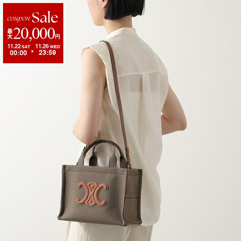 【ブラックフライデー・11/22～26限定・最大2万円OFFクーポン】CELINE セリーヌ ハンドバッグ Small Cabas スモール カバタイス 199162FHZ.14ML レディース Triomphe トリオンフ チェック レザー 鞄 Multicolor【dc_kikaku】