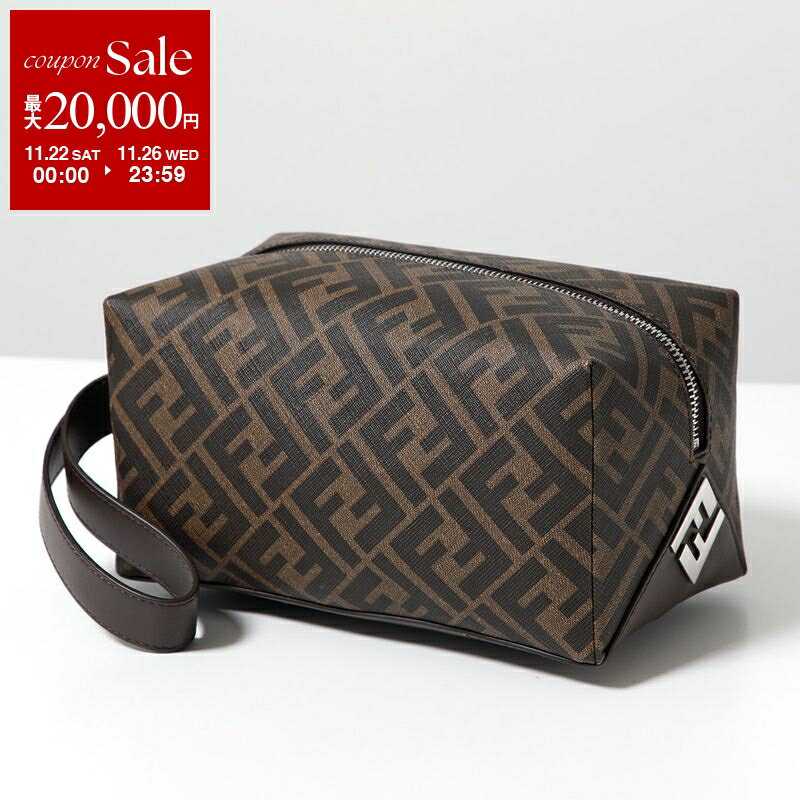 【ブラックフライデー・11/22～26限定・最大2万円OFFクーポン】FENDI フェンディ クラッチバッグ 7N0150 AFCB メンズ FFロゴ セカンドバッグ ハンドル付き ポーチ 鞄 F19KW/TBMR+EBAN+P【dc_kikaku】