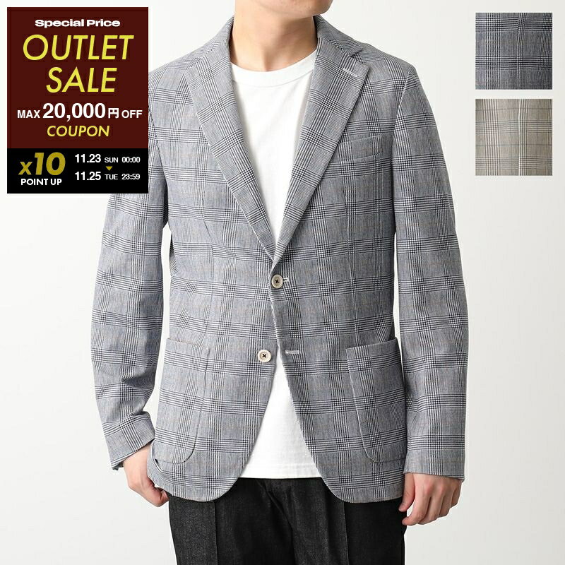 【ブラックフライデー・11/26-23:59迄6,000円OFFクーポン】CIRCOLO 1901 チルコロ 2B ジャケット CN3917 メンズ シングル テーラード グレンチェック ストレッチコットン カラー2色【po_jyuuu】【outlet】