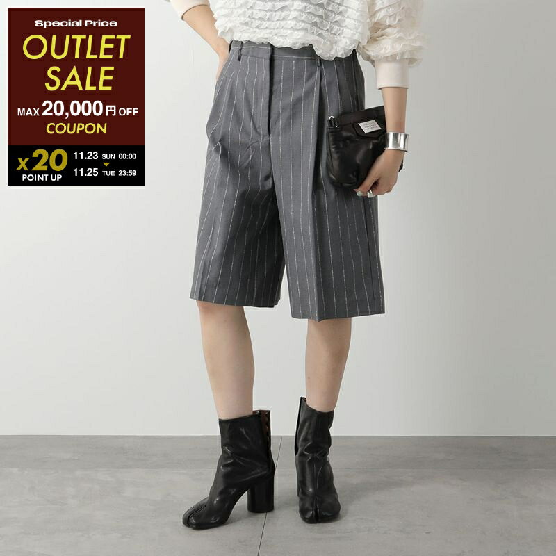 【ブラックフライデー・11/26-23:59迄2,000円OFFクーポン】Semicouture セミクチュール ハーフパンツ ELLEN Y4SG04 レディース ショーツ ショートパンツ コットン ピンストライプ GES07【po_nijyu】【outlet】