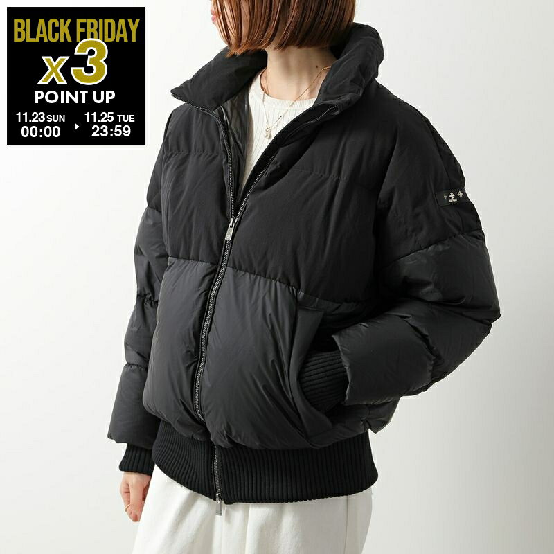 TATRAS タトラス ダウンジャケット ARNICA アルニカ LJXA0067010528 レディース スタンドカラー ナイロン ロゴパッチ BLACK